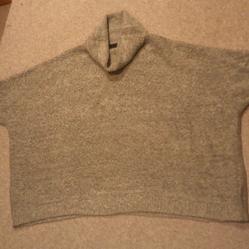 Madison light gray twill cowl neck sweater. XL